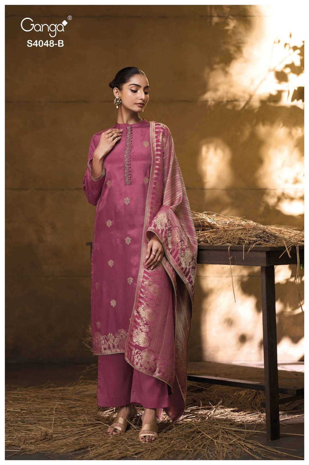 DRITA 4048 SERIES BY GANGA FASHION Beautiful Colourful JACOUARD Dresses At Wholesale Price